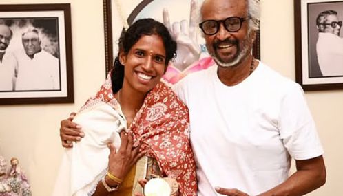 தடகள வீராங்கனை வித்யா ராம்ராஜை நடிகர் ரஜினி நேரில் அழைத்து பாராட்டியுள்ளார்