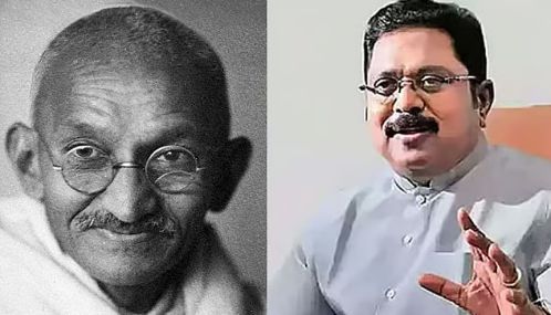 மானுட நலனுக்காக ஓயாமல் உழைத்த மகாத்மா காந்திக்கு டிடிவி தினகரன் புகழாரம் சூட்டினார்